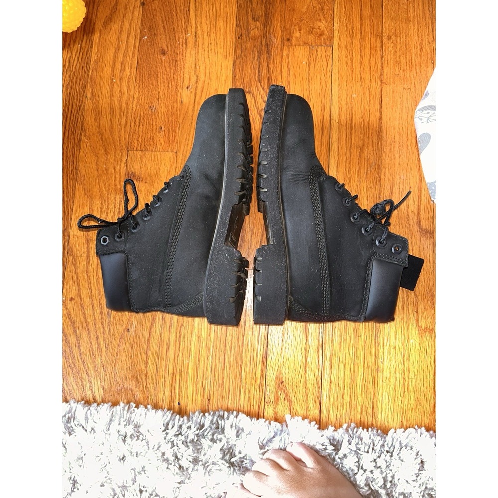 Timberland 6 Inch Premium Waterproof Boot Black Nubuck Youth 1 Fall Preppy - Picture 7 of 9